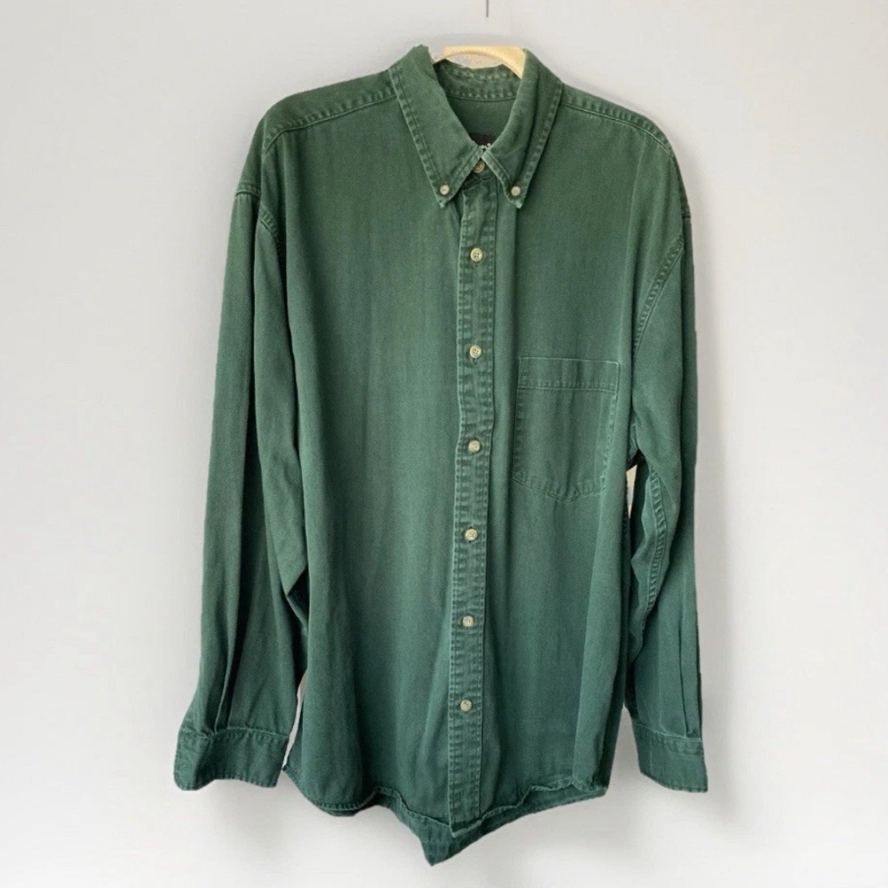 Eddie Bauer Canvas Shacket Men's Size M Forest Green Mountain Shirt Jacket